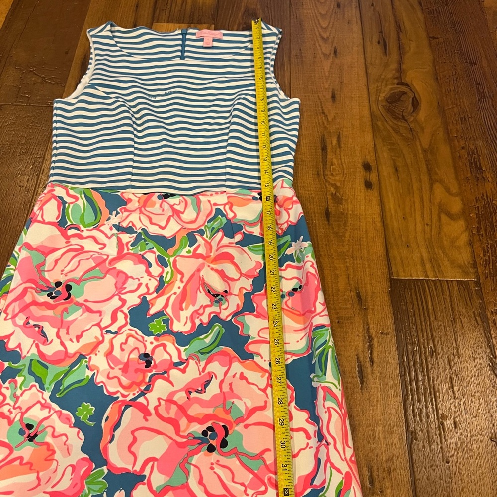 Lilly Pulitzer Juliana Flutter Blue Lucky Chin Combo Dress- Small - Picture 12 of 15
